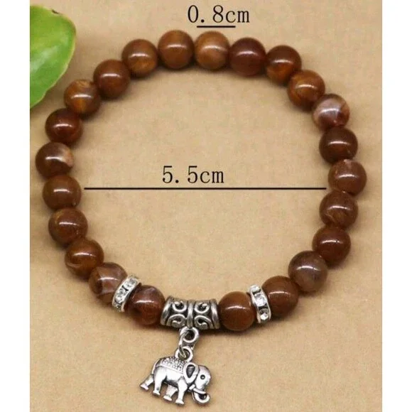 Elephant (Charm Beaded)-(Yoga)-(Bracelet)-(New)-(Bracelet Size Pictured)-$30.00 - Picture 3 of 5